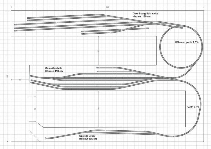 LR 872 - La Tarentaise - voies C élancées - Gares visibles