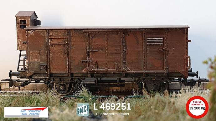 letraindemanu (2096) Piko 6450 07 wagon couvert SNCF L 469251 guérite serre freins