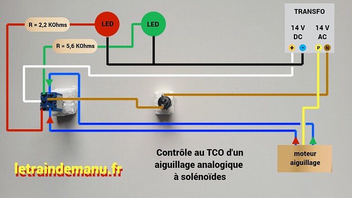 letraindemanu (2604) Electricité du réseau Ho contrôle optique d'un aiguillage analogique à solénoïdes