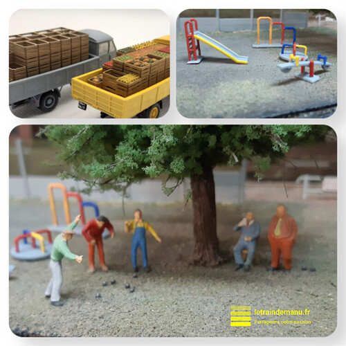 letraindemanu (3169) cagettes jeux d'enfants et personnages modélisme ferroviaire véhicules routiers Ho 1 87 par Keta Boulet