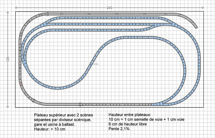 Réseau avec carrière - 1 gare cachée 3R C - niveau - 1