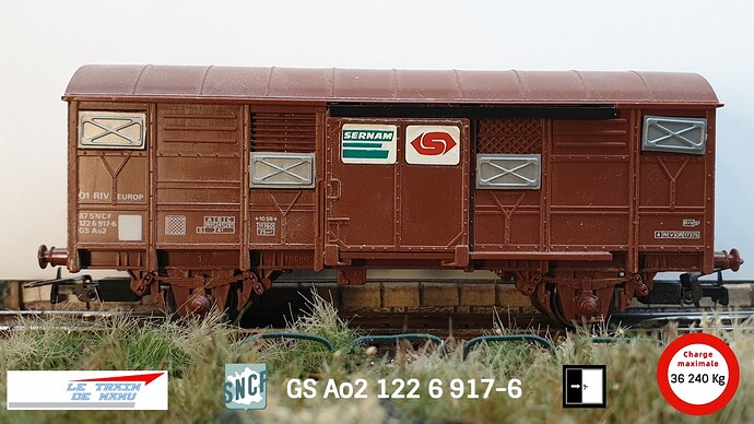 letraindemanu (2110) Jouef 625100 wagon couvert SNCF SERNAM GS Ao2 122 6917 6