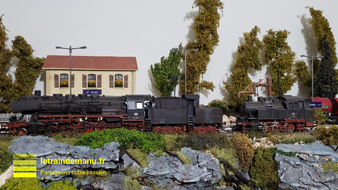 letraindemanu (3078) patine locomotives à vapeur Br50 et Br 80 DB  Marklin 37843 et 3604