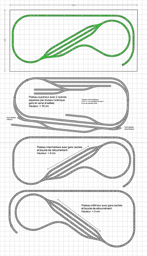 Réseau avec carrière - 2 gares cachées - 3R C - niveau - 1