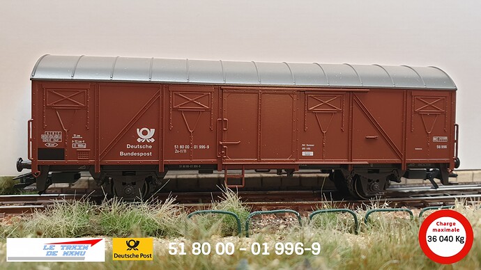 letraindemanu (2100) Märklin 00760-17 wagon couvert 51 80 00 - 01 996-9 Deutsche Bundespost
