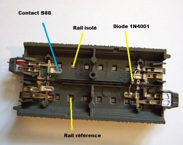 Diode 1N4001 pour rail de contact